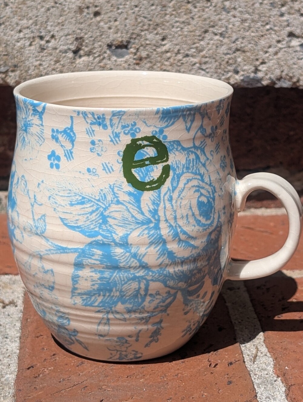 Anthropologie e Initial Mug With Florals And Birds.
